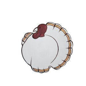 Pottery Barn Turkey Shape 7" Appetizer Dessert Salad Gobble Plates Set Of 6
